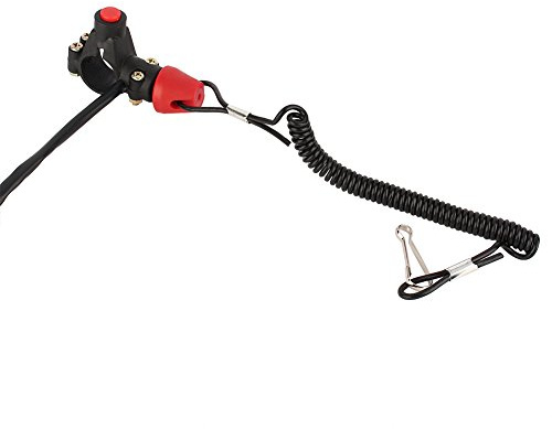 Keenso Utombordare switch snodd, 12 V DC motorcykel motor på/av switch mini motorcykel cord fyrhjuling säkerhetsband dödsbrytare för motor ATV fyrhjuling dirtbike