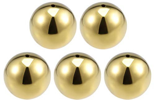sourcing map 60mm Dia 201 Stainless Steel Hollow Cap Ball Spheres for Handrail Stair Newel Post Gold Tone 5pcs