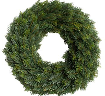 künstlicher Edel Adventskranz/Tannenkranz auf Strohkern, einseitig gebunden (42 cm)