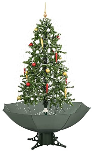 vidaXL Schneiender Weihnachtsbaum mit Schirmfuß Grün 170 cm