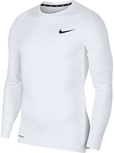 Nike Herren Langarm-Oberteil Pro, White/Black, L, BV5588-100