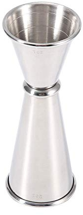 Medidor de cócteles de acero inoxidable para coctelería, 2 oz y 1 oz Jigger con marcas internas medidor doble de cócteles herramienta de coctelería japonesa vaso medidor de chupitos bebidas