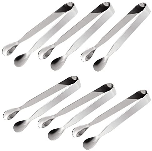 Confezione da 6 mini pinze per lo zucchero in acciaio inox pinze per il ghiaccio piccole pinze per servire multiuso pinze per antipasti per tè e caffè, cucina, bar di RuiChy