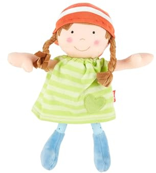 SIGIKID 39410 Puppe klein Softdolls Mädchen Babyspielzeug empfohlen ab 6 Monaten grün