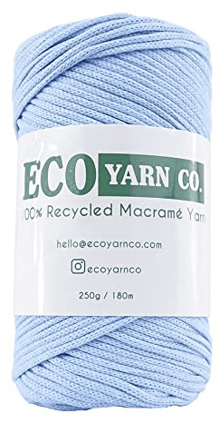 Baby Blue Cotton/Polyester Macrame Yarn, 180m (250g)