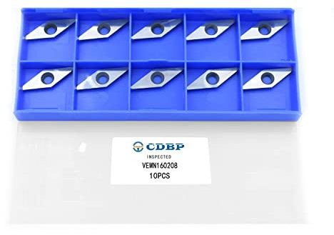 CDBP Ci4 Lot de 10 fraises de rechange en carbure de diamant pour tournage du bois, 10 × 28 - Diamètre 4,3 mm avec pointe ronde indexable en carbure pour tour à bois