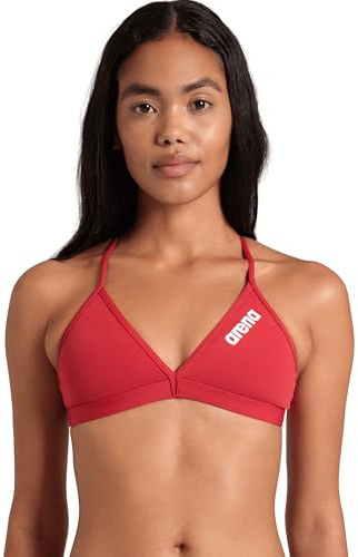 arena Performance Team Solid Top Bikini da Donna Sportivo per Piscina, Costume da Bagno ad Asciugatura Rapida, in Tessuto arena MaxFit Eco con Massima Resistenza al Cloro e Sale, Protezione UV UPF 50+