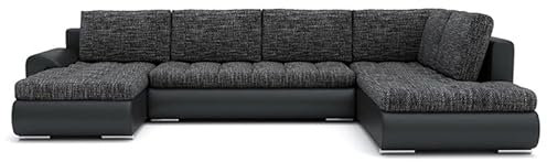 Ecksofa Tokio II mit Schlaffunktion! Best ECKSOFA! Eckcouch mit Bettkasten! Best! (LAWA 17 + Soft 11 RECHTS), 1.2D x 3W x 0.75H m