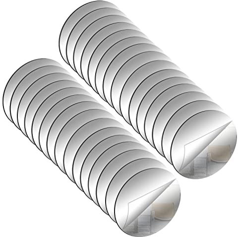DARENYI 30 Stück Spiegel Rund 8cm Acryl Wandspiegel Spiegelfliesen Selbstklebend DIY Wandspiegel Dekospiegel für Wand Schule Zuhause Wohnzimmer Schlafzimmer
