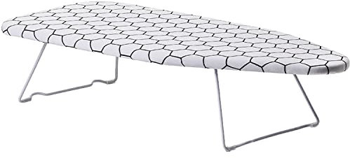 ArtsPavilion Piccola Tavola da Stiro con Riposo in Ferro, Tavola da Stiratura Portatile con Copertura per Tavola di Ferro Cotone, Tavoletta da Stiro con Gambe Pieghevoli