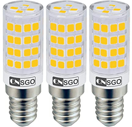CNSGO E14 LED Lampe Warmweiss 3000K 440 Lumen, 3er-Pack. 4W kann Ersatz 40W Halogenlampe, Abstrahlwinkel 360° Kurz winzig Leuchtmittel, AC220-240V Flickerfreie nicht Dimmbare Energiesparlampen