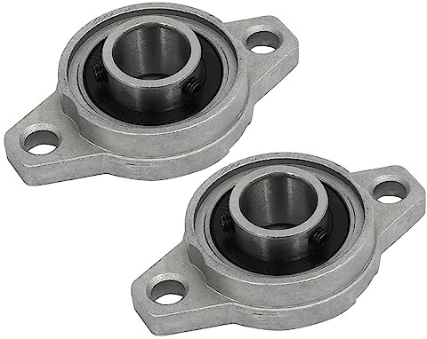 QUARKZMAN FL002 15mm Bohrung Flansch Montiert Kugellager x 2Stk Zinklegierung 2-Bolzen Selbstausrichtung für Rollende Fahrzeuge und Maschinen
