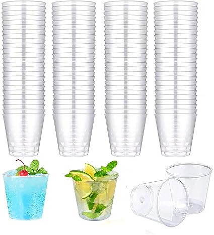 DuDuZui Set med 100 st hårda och tjocka plastskottglas, 50 ml, återanvändbara, perfekta för fester, picknick, grill, bröllop, festivaler