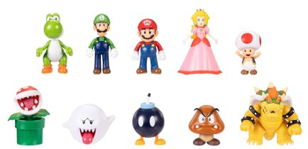 Nintendo Super Mario Figuren 10er Set Freunde und Feinde, 6,5 cm