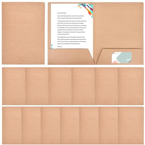 Dokumentmapp kraftpapper presentationsmapp mapp kraftpapper: Nizirioo 15 stycken mappar med 2 fickor, dokumentväska a4 mapp kraftpappersmappar, presentationsmapp för dokument möten