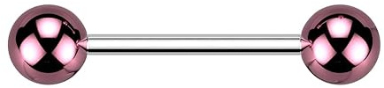 Paula & Fritz® Zungenpiercing-s Acryl Chirurgenstahl 16-mm Stablänge 1,6-mm Stabdicke Mehrfarbig Set Barbell Edelstahl Gerade Brust-Piercing Straight