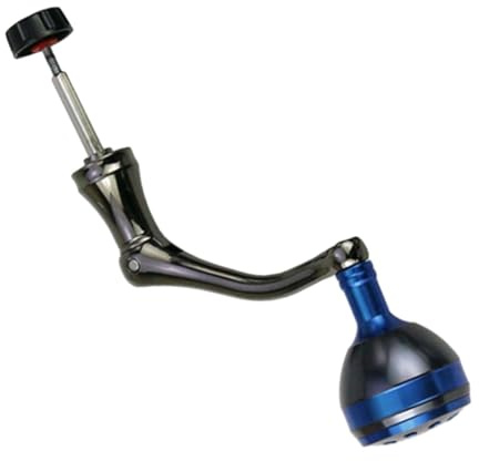 Folpus Maniglia per Mulinello da Pesca, manovella con manopola Rotonda Impugnatura a bilanciere con Impugnatura Singola Design ergonomico Fai-da-Te, Blu L
