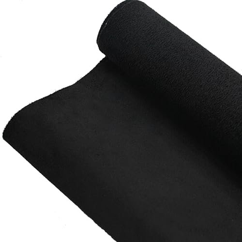 Schwarz Wildleder Optik Kunstleder, Wildleder-Kunstleder-Stoff, Weiches Wildleder, Kunstleder, Beflockter Stoff, Wildlederimitat, 40 X 150 cm, für Autoinnenräume, Polsterungen, Schmuck-Schublade