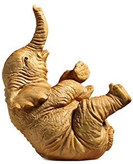 KARFRI Skulptur Statue dekorative Sammlerstücke Holz Elefant Statue Holzfiguren Handwerk Geschenk Dekoration Dekor Tier