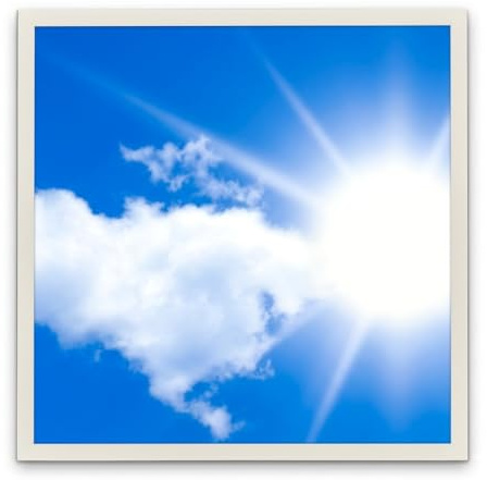 ILLUMINATIO 48W Sky LED Panel Light 600x600mm – Cloud Design Ceiling Tile Panel, 6500K Cool White Daylight, Square Recessed LED Ceiling Light, Energy Saving Office & Home Lighting (1)