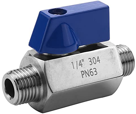 Nagoyuki Edelstahl Kugelhahn - 1/4 NPT AußEngewinde, Kleiner Mini Kugelhahn (1/4 AußEn und AußEngewinde)