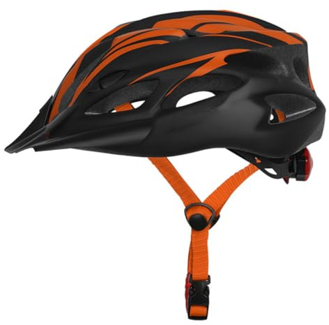 Casco De Bicicleta En Bicicleta con Luz Trasera De ProteccióN De Seguridad Ligera para El Equipo De Bicicleta De Naranja MTB Bicicleta