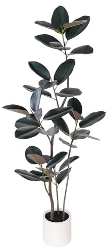 Yepdin Künstlicher Gummibaum – 1,8 m hoher künstlicher Baum mit Topf – große künstliche Pflanzen für den Innenbereich, lebensechte Zweige und Laub – Kunstpflanzen für den Innenbereich für Zuhause