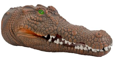 Andux Tier Handpuppe Realistisches Interaktives Rollenspiel Handpuppenspielzeug aus Weichgummi DWSO-01 (Krokodil)