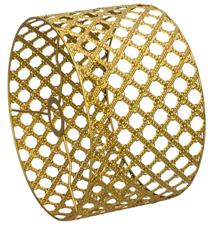 Osasy Metal Lampenschirm, Gewebtes hohlgeschnitzt Design, Gold, 30 cm Durchmesser, 18 cm Höhe, lampenschirme groß E27 für Stehlampe, Hängelampe,Tischlampe