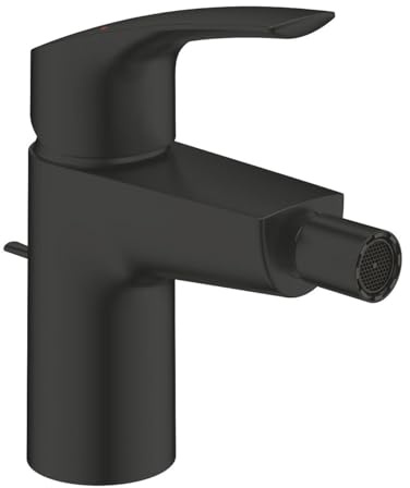 Grohe Eurosmart Bidetarmatur Größe S mit Ablaufgarnitur schwarz matt