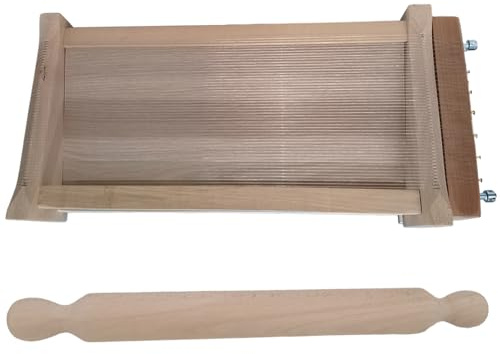 Chitarra Taglia pasta fresca fatta in casa doppio lato in legno corde in acciaio grande cm 48x22 per tagliare pasta fresca spaghetti, fettuccine e tonnarelli