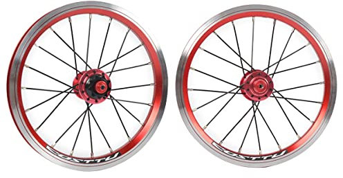 Bikes Laufradsatz 14/16 Zoll Fahrradräder Doppelschichtige Alufelge V-Bremse Schnellspannrad Singlespeed 9T Nabe 20 Löcher für Nachrüst-E-Bikes