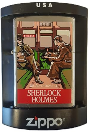 Zippo Sherlock Holmes Ltd Edition - Encendedor de gasolina cromado cepillado - Carro de ferrocarril