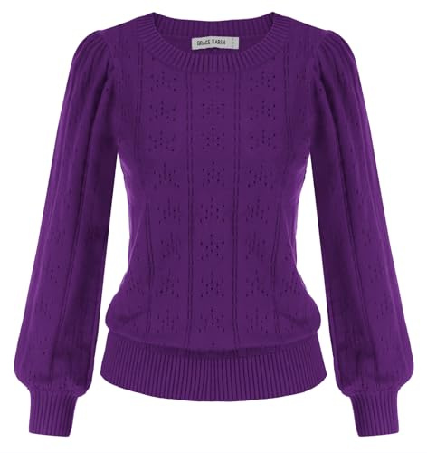GRACE KARIN Pull Femme Pull Femme Sweat Long Mode Pull tricoté Cl834-17 L