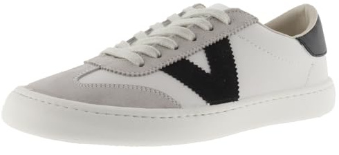 victoria Barefoot ELM Leather Effect & Slim Sports Flat Unisex, Black/White, 5 UK
