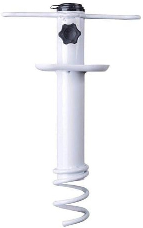Marbueno Pincho Parasol Succion Acero Blanco para Playa y Jardin
