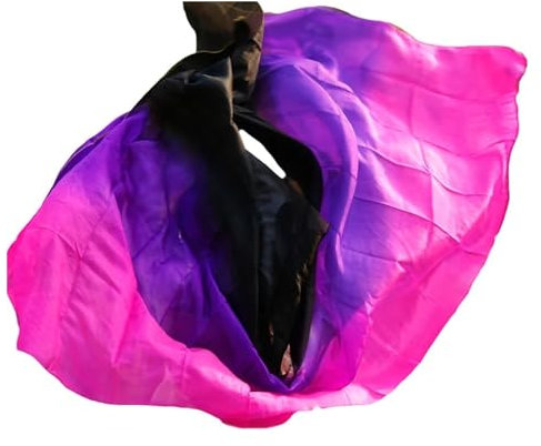 KJUUQBZL Seide Bauchtanz Requisiten Schleier Frauen Tanz Zubehör Schleier Handgefärbt 200/250cm Bauchtanz Schleier(Color 09,270x114cm)