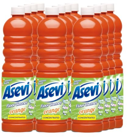 Asevi Concentrated Floor Cleaner Liquid- Orange- 1L- Multipack of 12
