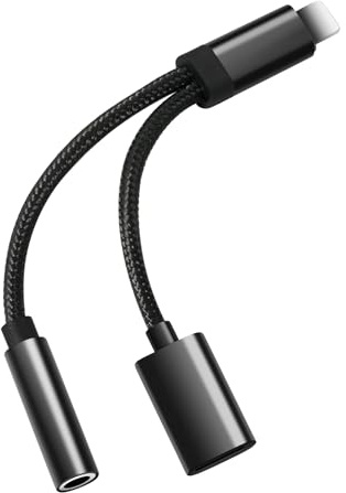 Lightnning auf 3.5mm Klinke Kopfhörer Adapter für iPh0ne mit Ladeanschluss, [MFi Zertifiziert] 2 in 1 Lightnning auf AUX Audio Jack Splitter für iPh0ne 14 Pro Max/14 Plus/14/13/12/11/SE/X/XS/XR/8