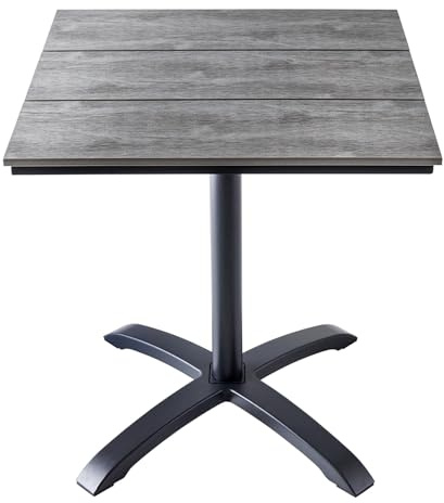 Riess Ambiente Outdoor Bistrotisch DESIGNO 70cm - schwarz grau - Aluminium wetterfest Gartentisch Balkon Terrasse modern