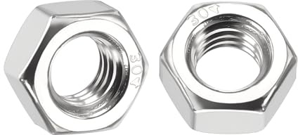 Kozelo 20pcs Hex Nuts - [5/16-18] 304 Stainless Steel 18-8 (A2-70) Hardware Nuts for Mechanical Repair & Assembly, Standard Inch Coarse Thread Nut, Bright Finish, Silver | Standard Inch Hardware Metal Nuts,304 Stainless Steel,for Heavy Structural Machinery Fastening