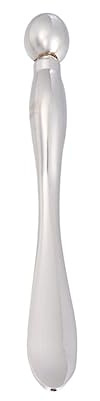 BAZEITFLOW 2 Stück Augenmassage Sticks aus Metall mit Doppel Ende Ergonomischer Applikator und Massage Roller Fördert Augencreme Absorption Schwellungen Handlich und Langlebig Silberfarben