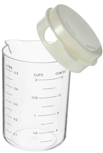 IMIKEYA Tazza dosatrice con coperchio in plastica trasparente per latte e liquidi, pratica per cuocere e durevole e leggera, per cucina quotidiana