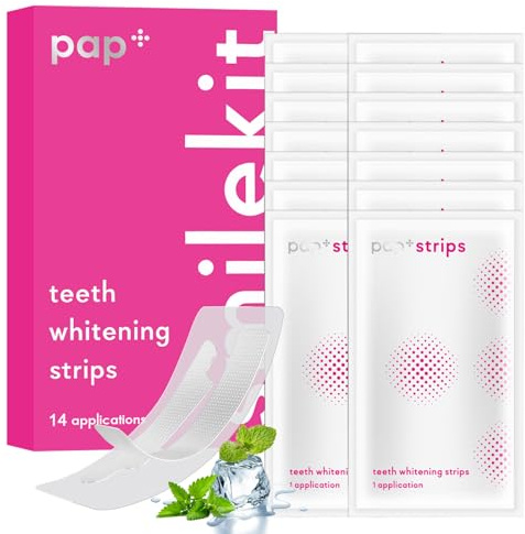 Zahnaufhellungsstreifen, Schonende Zahnaufhellung Whitening Strips, Bleaching Zähne Zuhuase, Zähne Aufhellen, Reduziert Zahnverfärbungen, Für Ein Strahlendes Lächeln (Rosarot)