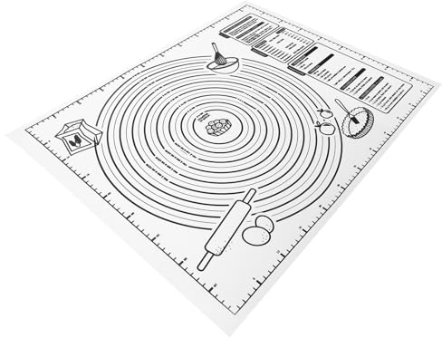 TOYANDONA Tappetino per Impasto in Silicone 40X29,5 CM Antiscivolo Scala Graduata, Accessorio da Cucina per Stendere Pasta e Preparazioni Dolci