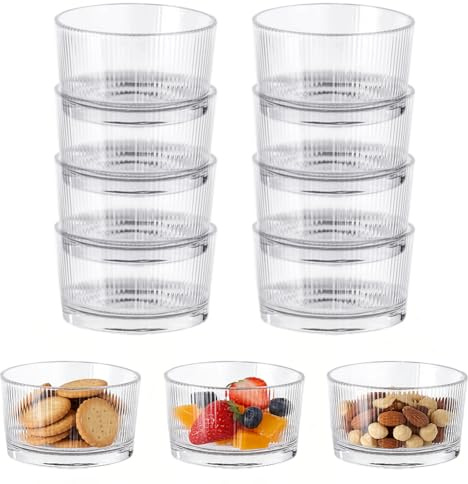 Wapasezyar 8 Stück Set Transparente Dessertgläser 200 ml, Desert Gläser Set Glas, Perfekt für Tiramisu, Panna Cotta, Pudding & Schichtdesserts, Dessertschale Glasschale Spülmaschinenfest