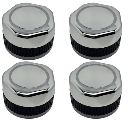 Feegow 4 pomos de horno galvanizados que transmiten la luz con núcleo interior de 4 mm, accesorios de barbacoa de 58 mm de diámetro, parrillas y aparatos de cocina, acabado plateado (A)
