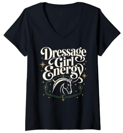Women's Dressage Diva Dressage Rider Dressage Queen Gift V-Neck T-Shirt
