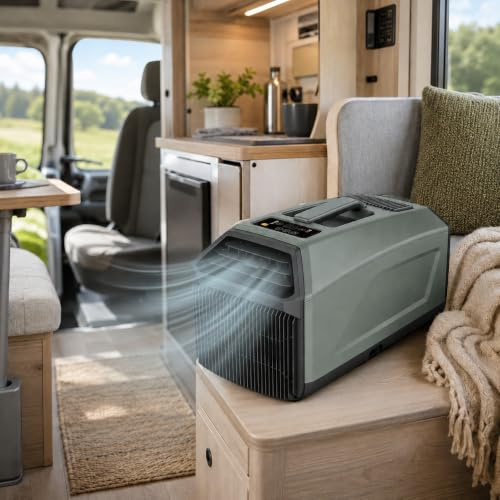 dosiwlatever Aire Acondicionado portátil pequeño 5000 BTU 230V, enfriamiento eficiente con función deshumidificador y Modo sueño, para Espacios reducidos, Uso en Dormitorio, Oficina o Camper Green