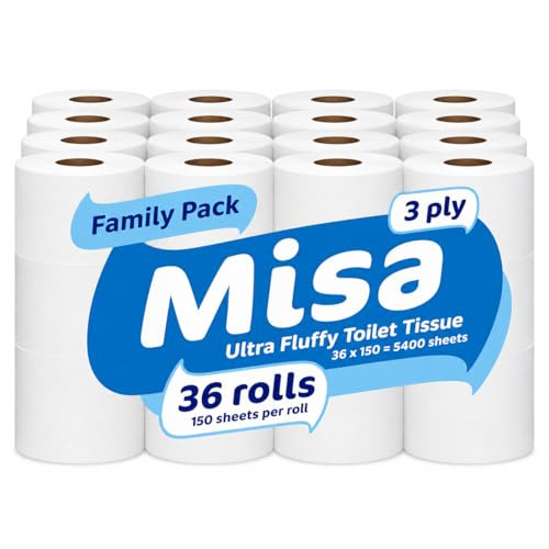 144 Toilet Rolls 3Ply 3 Ply Bathroom Tissue Quilted Embossed Premium Quality Paper By Misa